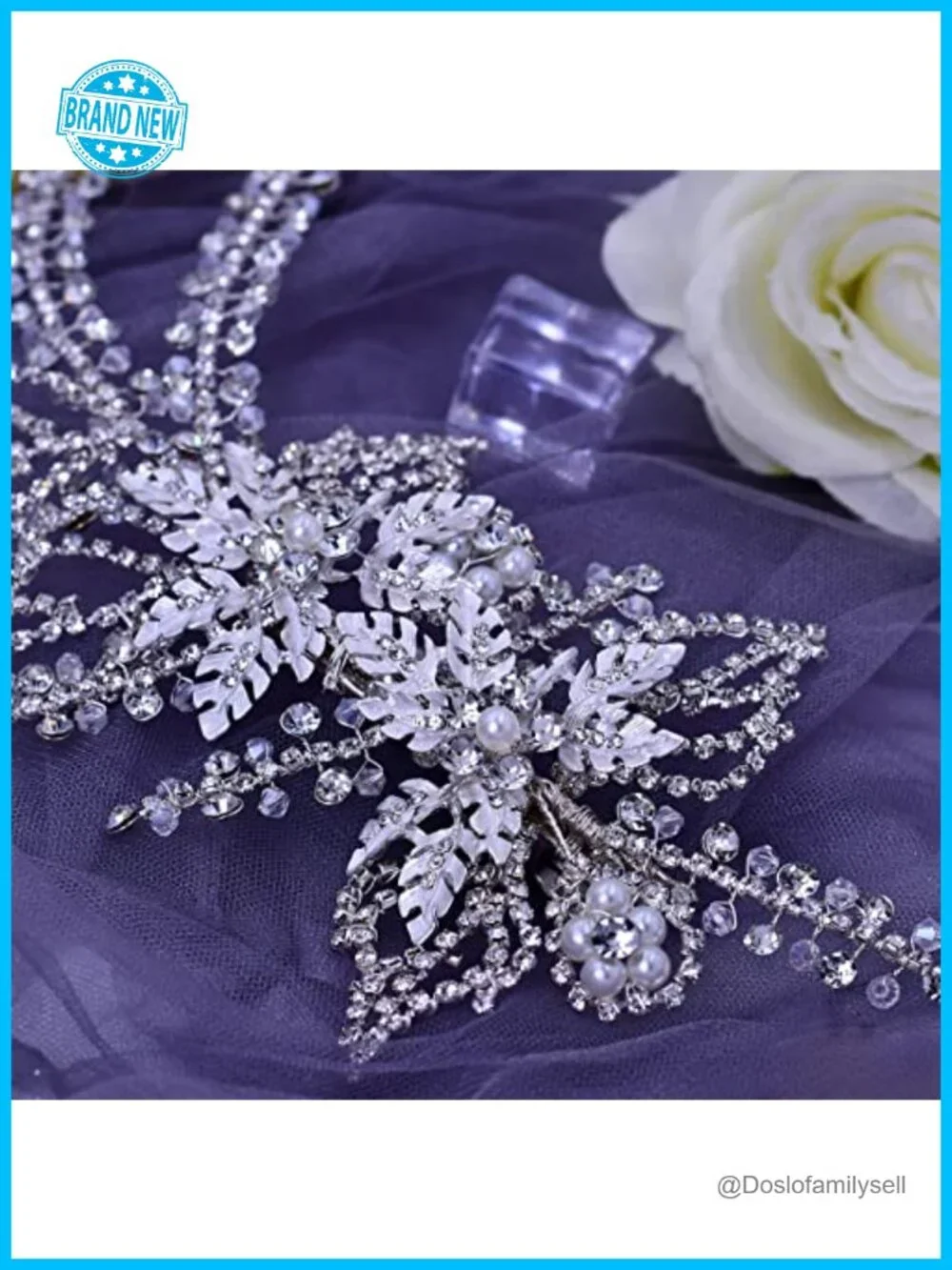 Crystal Bridal Hair Clips Rhinestone Wedding Headpiece Handmade Party Hair